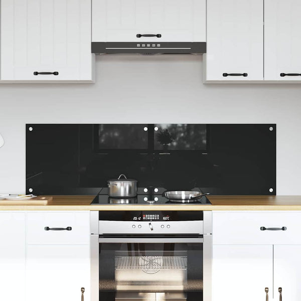 Keittiön suojapaneeli 2 pcs Musta 70 x 40 cm karkaistu lasi