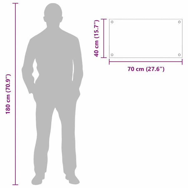 Keittiön suojapaneeli 2 pcs Musta 70 x 40 cm karkaistu lasi