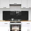 Keittiön suojapaneeli 2 pcs Musta 70 x 50 cm karkaistu lasi