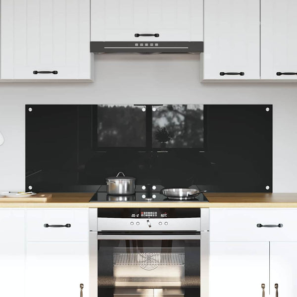 Keittiön suojapaneeli 2 pcs Musta 70 x 50 cm karkaistu lasi