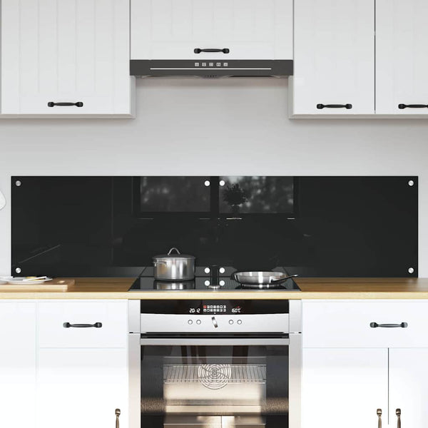 Keittiön suojapaneeli 2 pcs Musta 80 x 40 cm karkaistu lasi