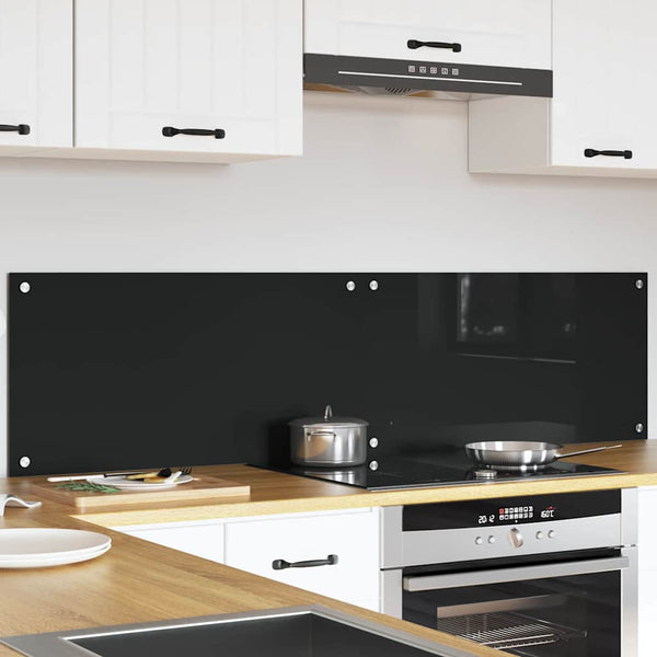 Keittiön suojapaneeli 2 pcs Musta 80 x 40 cm karkaistu lasi