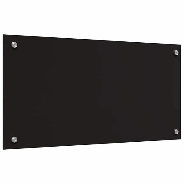 Keittiön suojapaneeli 2 pcs Musta 80 x 40 cm karkaistu lasi