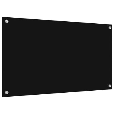 Musta keittiön suojapaneeli Vianela 90x50x0.8cm (karkaistu lasi)