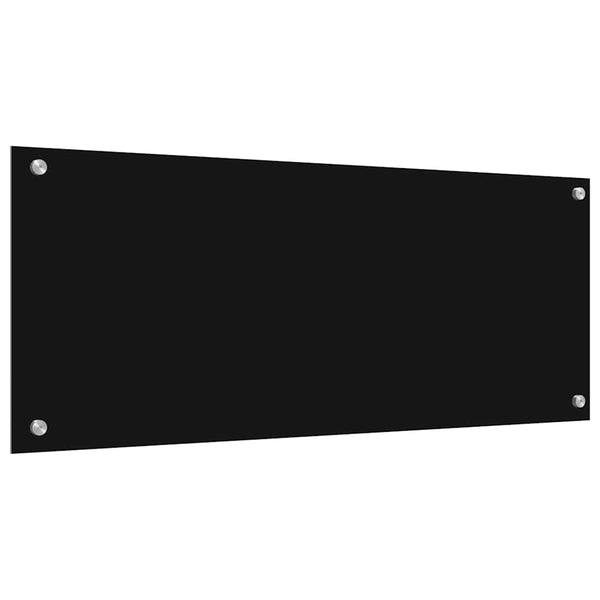 Keittiön suojapaneelit 2 kpl Musta karkaistusta lasista 100 x 40 cm