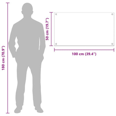 Musta keittiön suojapaneeli Malinici 100x50x0.8cm (karkaistu lasi)