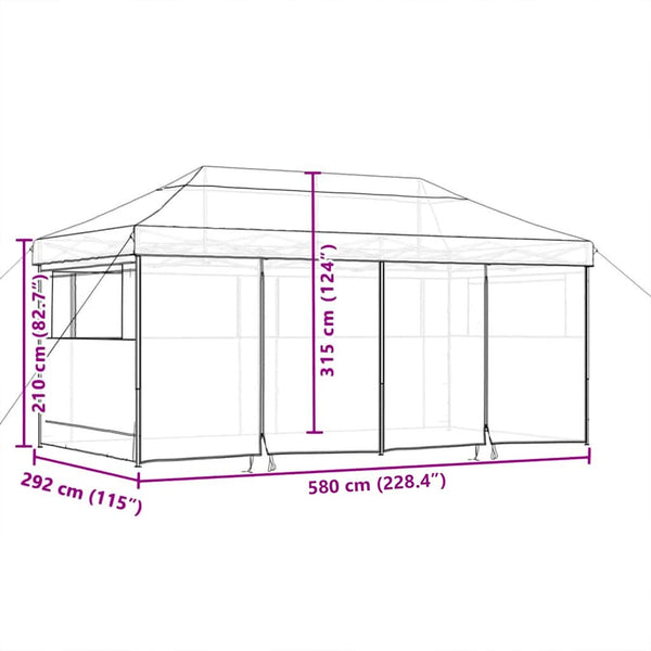 Juhlateltta Pop-up 580 x 292 x 315 cm Taupe Oxford-kangas