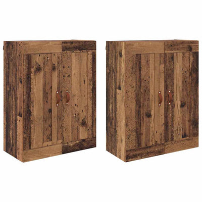 Seinälle asennettavat kaapit 2 pcs Vanha Puu 69,5 x 34 x 90 cm