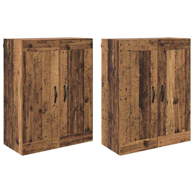 Seinälle asennettavat kaapit 2 pcs Vanha Puu 69,5 x 34 x 90 cm