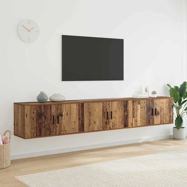 Vanha Puu seinälle kiinnitettävä 3 pcs TV-kaappisarja