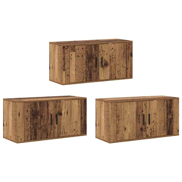 Vanha Puu seinälle kiinnitettävä 3 pcs TV-kaappisarja
