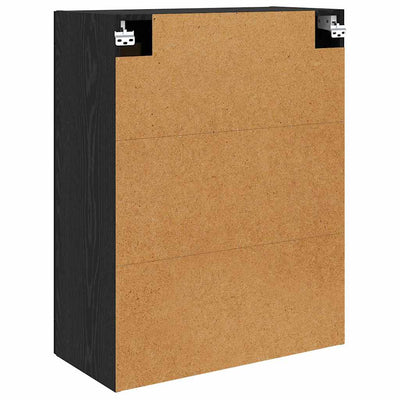 Seinälle asennettavat kaapit 2 pcs Musta tammi.