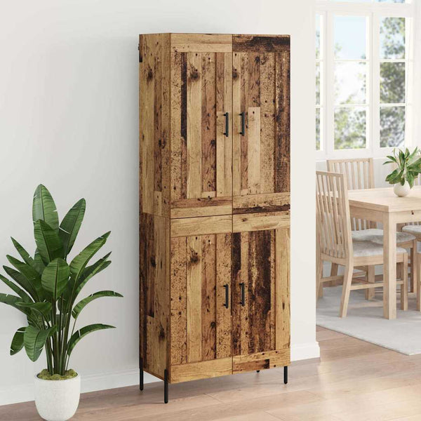 Korkea kaappi 2 pcs Vanhaa Puu Tekninen puu