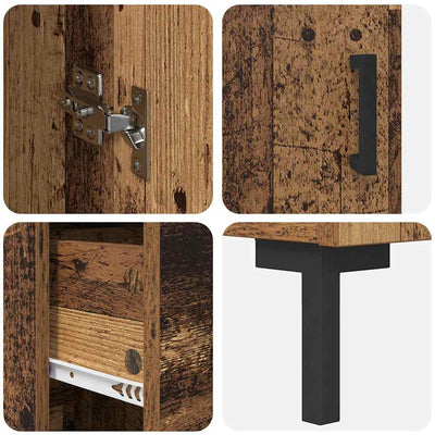 Korkea kaappi Vanha Puu 34,5 x 34 x 180 cm Tekninen puu