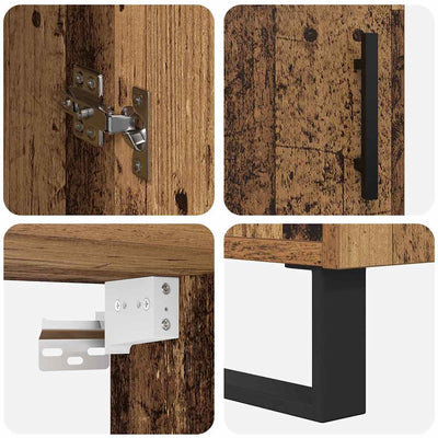 Korkea kaappi Vanha Puu 34,5 x 34 x 180 cm Tekninen puu