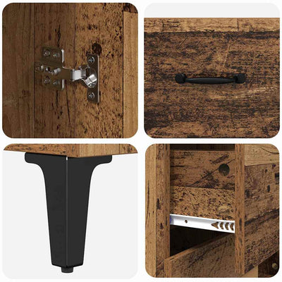 Korkea kaappi Vanha Puu 69,5 x 34 x 180 cm Tekninen puu