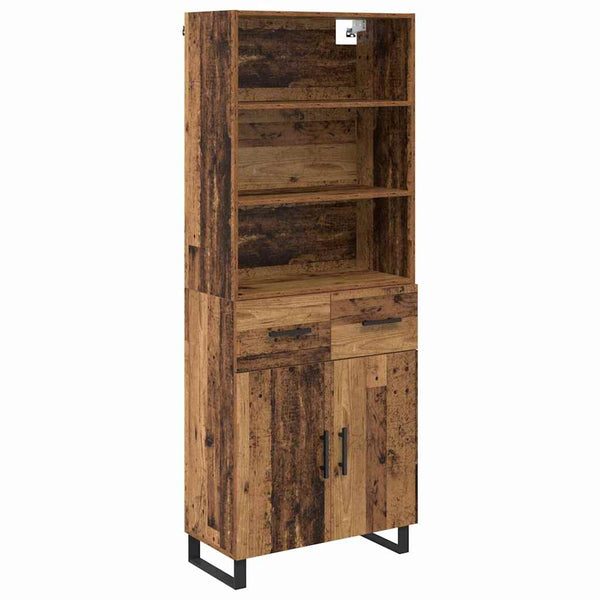 Vanha puu korkea kaappi 180 cm 69,5 x 34 cm Tekninen puu