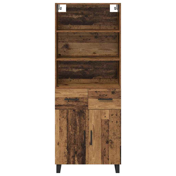 Vanha puu korkea kaappi 180 cm 69,5 x 34 cm Tekninen puu