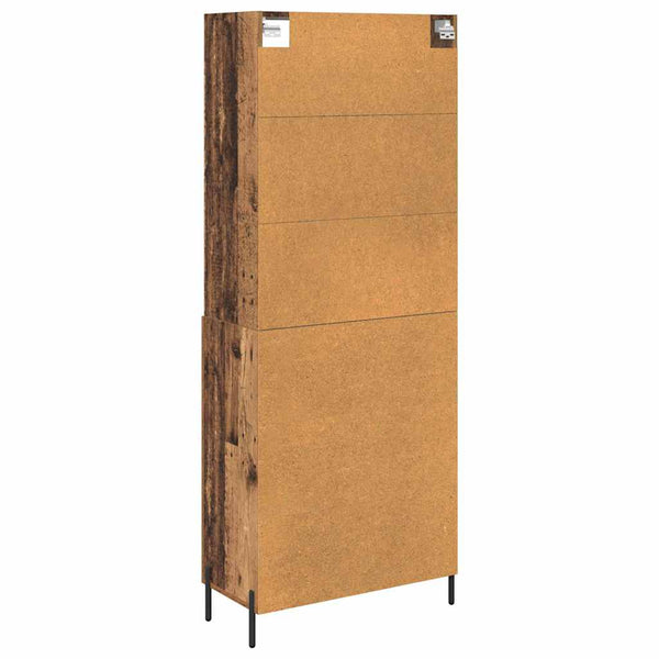 Korkea kaappi 180 cm x 69,5 cm x 32,5 cm Vanhan Puun väri Tekninen puu