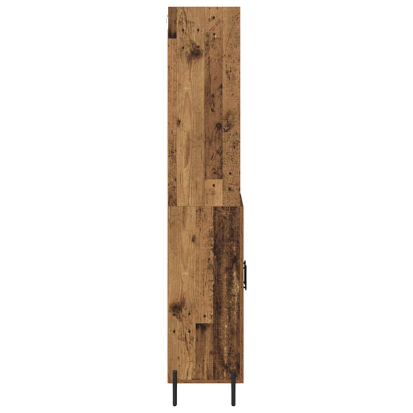 Korkea kaappi 180 cm x 69,5 cm x 32,5 cm Vanhan Puun väri Tekninen puu