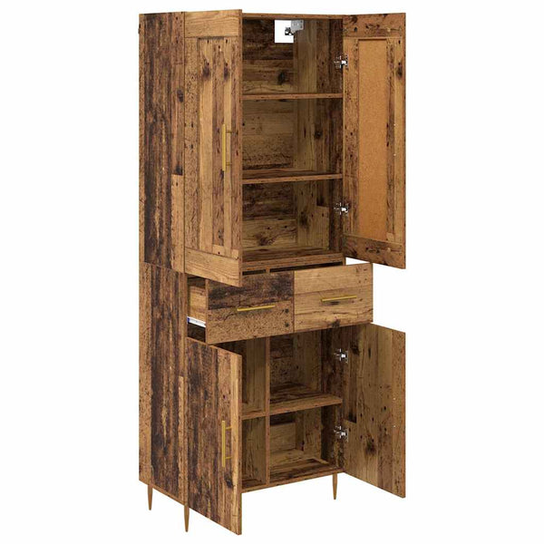 Korkea kaappi Vanha Puu 69,5 x 34 x 180 cm Tekninen puu