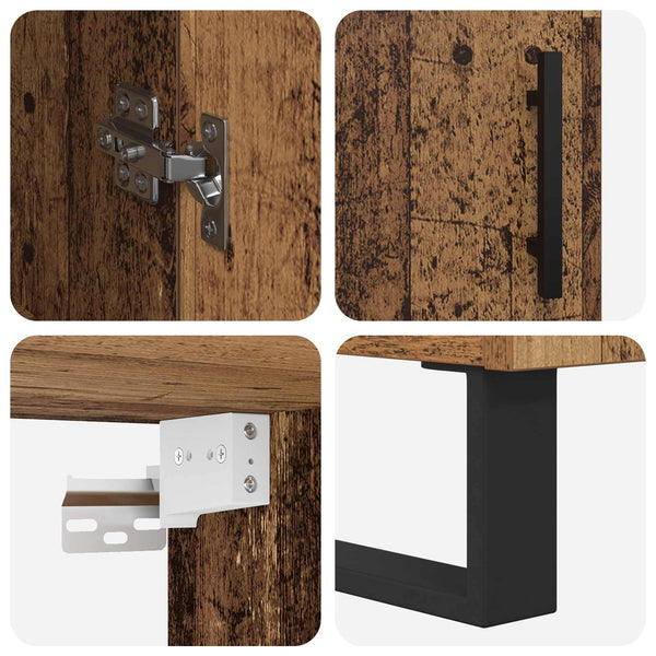 2 osaa korkea kaappi Vanha Puu Puurakenteinen ja lasi