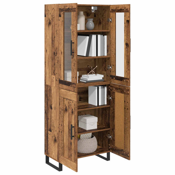 2 osaa korkea kaappi Vanha Puu Puurakenteinen ja lasi