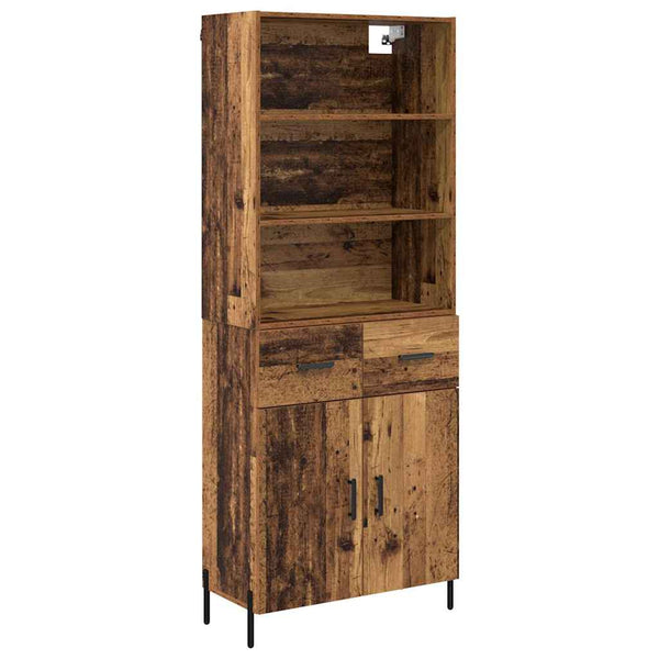 Korkea kaappi 69,5 x 32,5 x 180 cm Vanha Puu Tekninen puu
