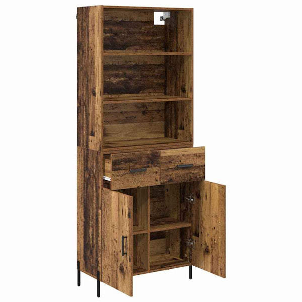 Korkea kaappi 69,5 x 32,5 x 180 cm Vanha Puu Tekninen puu