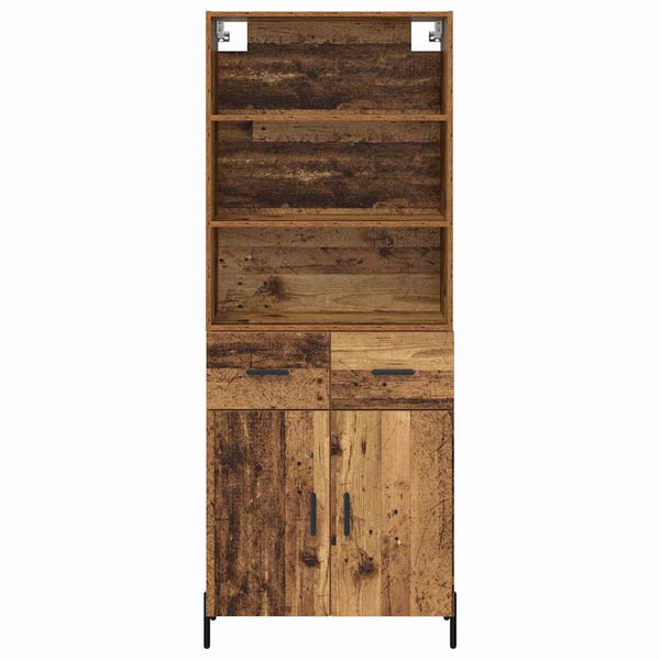 Korkea kaappi 69,5 x 32,5 x 180 cm Vanha Puu Tekninen puu