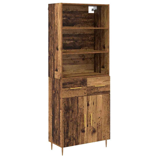 Tekninen puu 69,5 x 34 x 180 cm Vanha puu korkea kaappi