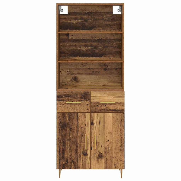 Tekninen puu 69,5 x 34 x 180 cm Vanha puu korkea kaappi