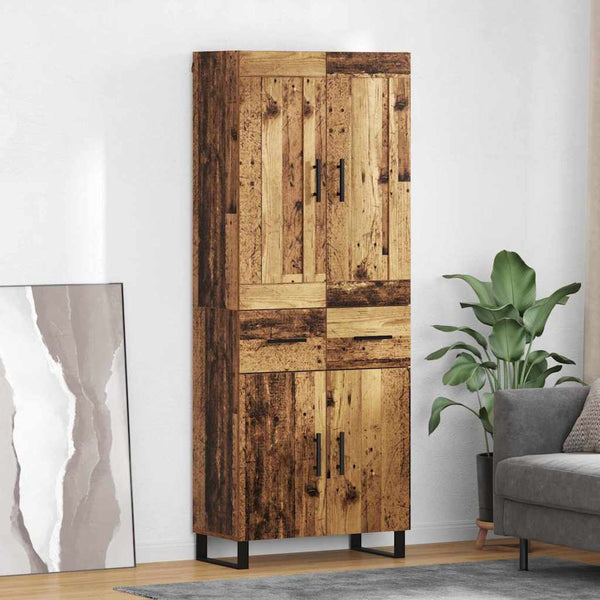 Korkea kaappi 180 cm Vanha puu 69,5 x 34 cm Tekninen puu