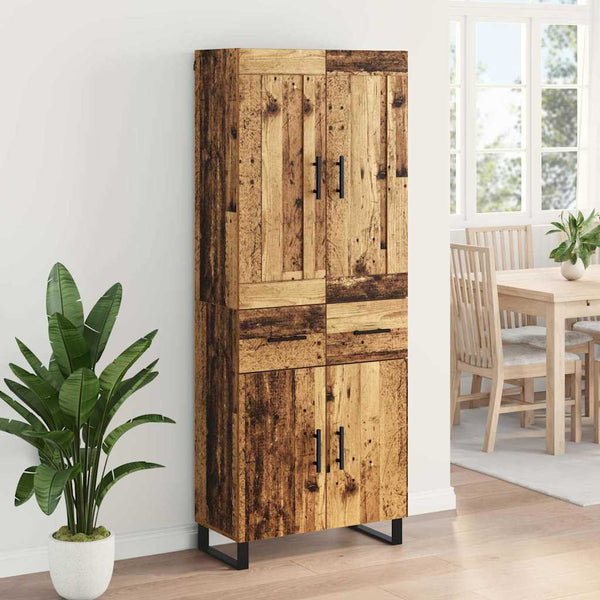 Korkea kaappi 180 cm Vanha puu 69,5 x 34 cm Tekninen puu