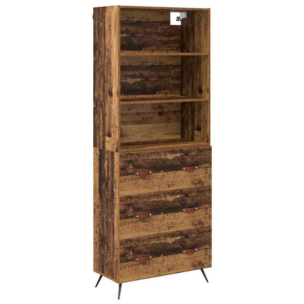 Korkea kaappi Vanha Puu 69,5 x 34 x 180 cm Tekninen puu (52)