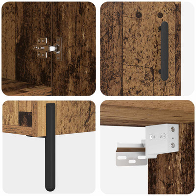 Korkea kaappi Vanha Puu 69,5 x 34 x 180 cm Tekninen puu