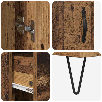 Korkea kaappi Vanha Puu 69,5 x 34 x 180 cm Tekninen puu