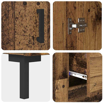 Korkea kaappi Vanha Puu 69,5 x 34 x 180 cm Tekninen puu