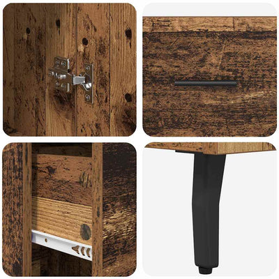 Korkea kaappi Vanha Puu 34,5 x 34 x 180 cm Tekninen puu