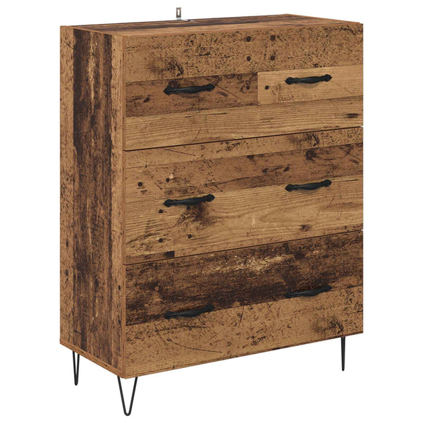Vanha puu 69,5 x 34 x 180 cm korkea kaappi Tekninen puu