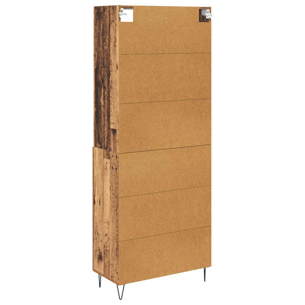 Vanha puu 69,5 x 34 x 180 cm korkea kaappi Tekninen puu