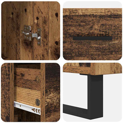 Korkea kaappi Vanha Puu 34,5 x 34 x 180 cm Tekninen puu