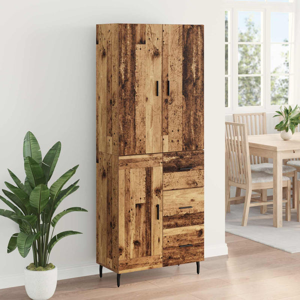 Korkea kaappi Vanha Puu laatikon kanssa 69,5 x 34 x 180 cm