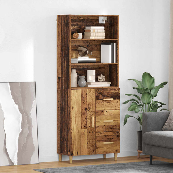 Korkea kaappi Vanhan Puun väri 69,5 x 32,5 x 180 cm Tekninen puu