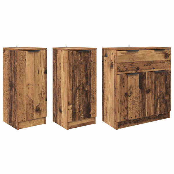 Sivupöytä laatikon kanssa 3 pcs Vanha Puu Tekninen puu