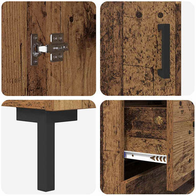 Korkea kaappi Vanha Puu 69,5 x 34 x 180 cm Tekninen puu