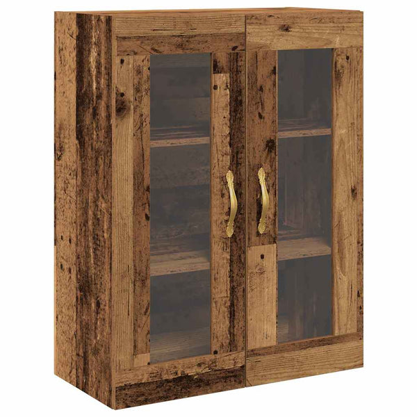 Korkea kaappi 2 osaa Vanhasta puusta 69,5 x 34 x 180 cm Tekninen puu