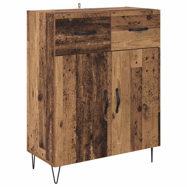Tekninen puu 69,5 x 34 x 180 cm korkea kaappi Vanha puu