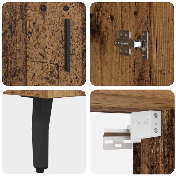 2 kpl Vanha Puu korkea kaappi lasilla Puurakenteinen