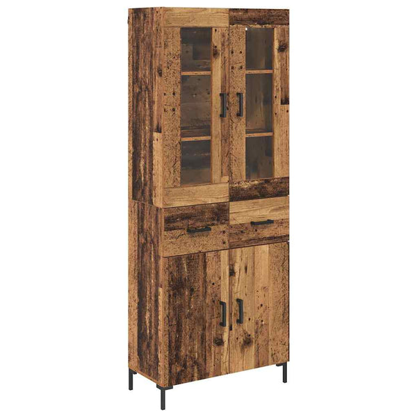 Korkea kaappi 2 kappaletta Vanha puu 69,5 x 34 x 180 cm Tekninen puu